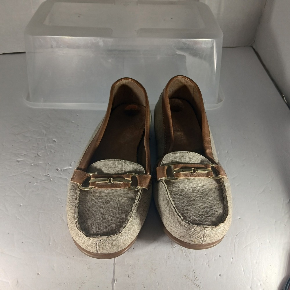 Aerosoles Manuscript Loafers 7M Beige Tan Bit Hardware Preppy Officecore Flat‎ - Picture 3 of 10